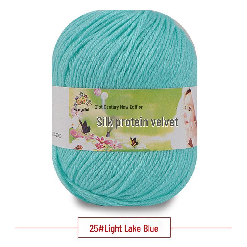 Silk Protein Baby Milk Cotton Yarn for Infant Sweaters, Hats, Shoes, Doll Crochet, and DIY Knitting Projects