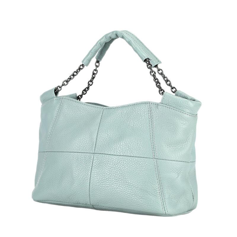 Ręcznie robiona damska torebka z prawdziwej skóry w stylu retro, na jedno ramię, crossbody, z górnej warstwy skóry bydlęcej, łańcuszek pod pachę, torebka o dużej pojemności