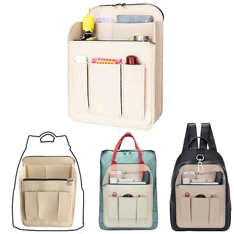 Insert Bag For Luxury Handbag Linner Bag Portable Felt Bag Organizer Multi-Pocket Storage Bags Travel Bag Accessory Cosmetic Bag