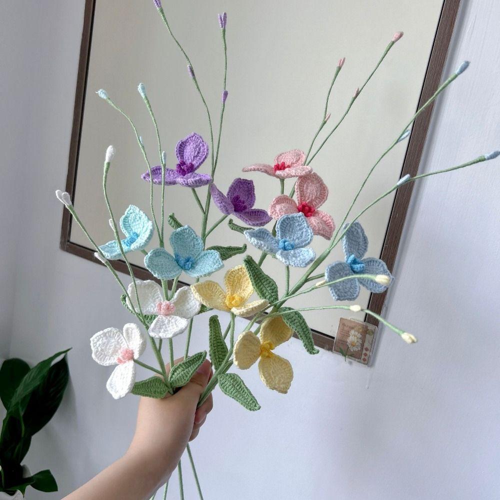 Finished Knitted Bouquet Multicolor Artificial Flower New Knitting Sunflower Mother's Day