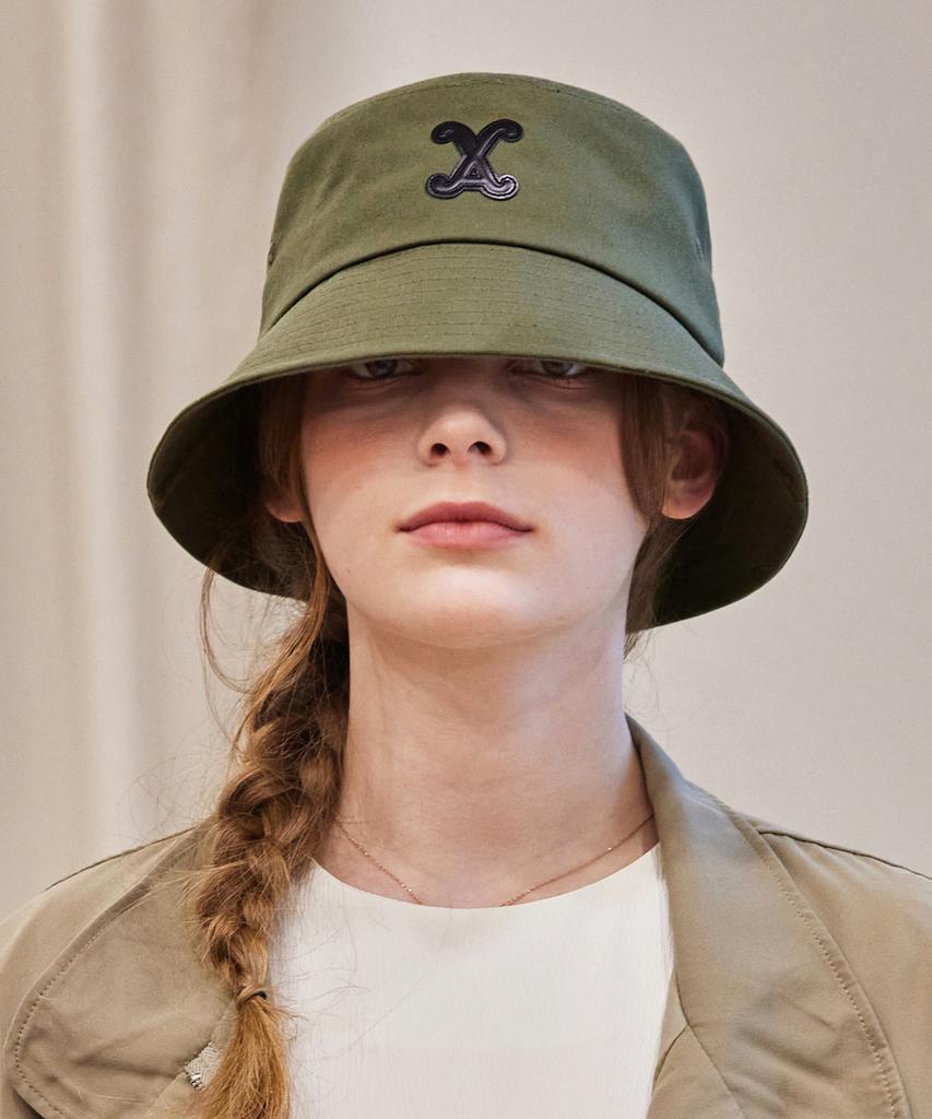 Bajal Va Curved Patch Bucket Hat Khaki