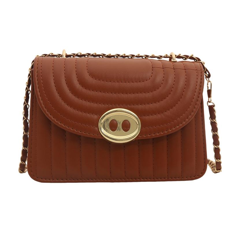 

Нішева дизайнерська сумка жіноча, весна-літо 2024, нова універсальна швейна ланцюжок, маленька квадратна сумка, модна жіноча сумка для щоденних поїздок коричневий