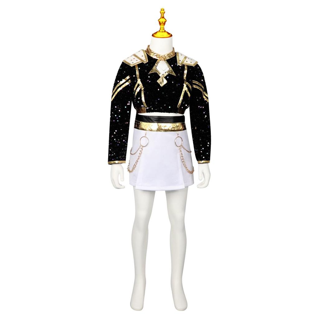 Demon Hunter Girls K-Pop Zoe Miller Lumi Black Gold Costume - Anime & TV-Inspired Children's Wear
