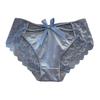 Women's Silky Satin Panties Sexy Invisible Lace Briefs Low Waist Bikini Underwear Seamless Breathable Underpants