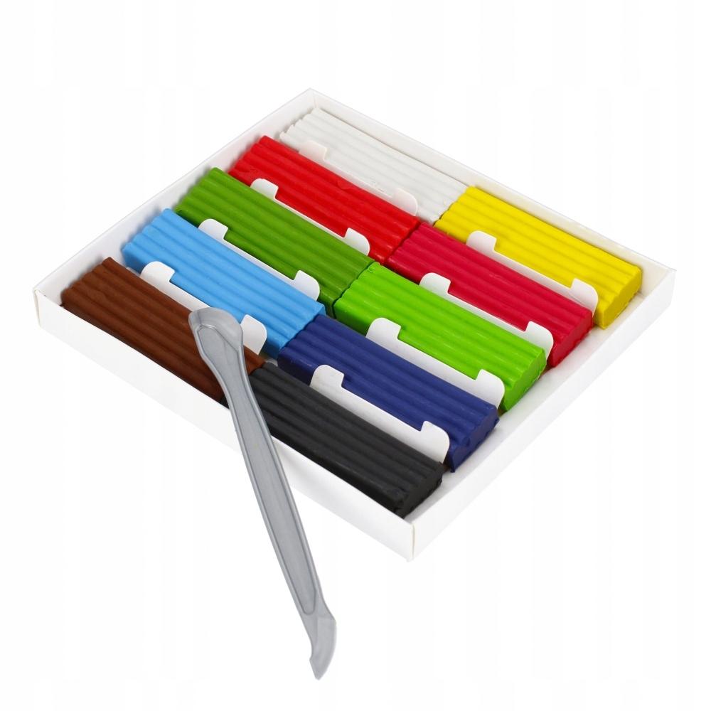 Plastelina 10 Colors Modeling Clay with Spatula for Children, 1 Piece