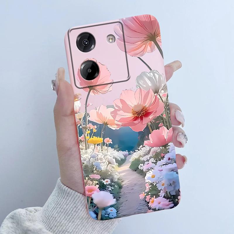 For Xiaomi Poco M7 Pro 5G Phone Case Fashion Flower Girl Design Soft Silicone TPU Back Housing for Poco M 7 Pro M7Pro 5g Covers