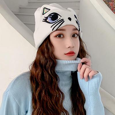 .Women Winter Cute Animal Cat Hat Crochet Beanie Hats Photography Knitted Hat Cap