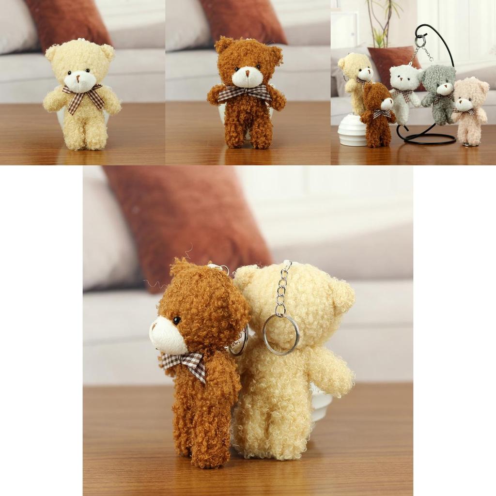 Adorable Mini Teddy Bear Plush Keychain Accessory Soft Cuddly Doll For Children