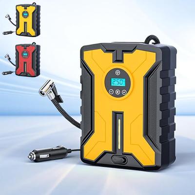 Taşınabilir Dijital Lastik Şişirici, 12V Araba Kompresörü LCD Ekranlı, Arabalar, Kamyonlar, Motosikletler, Bisikletler için Çok Amaçlı