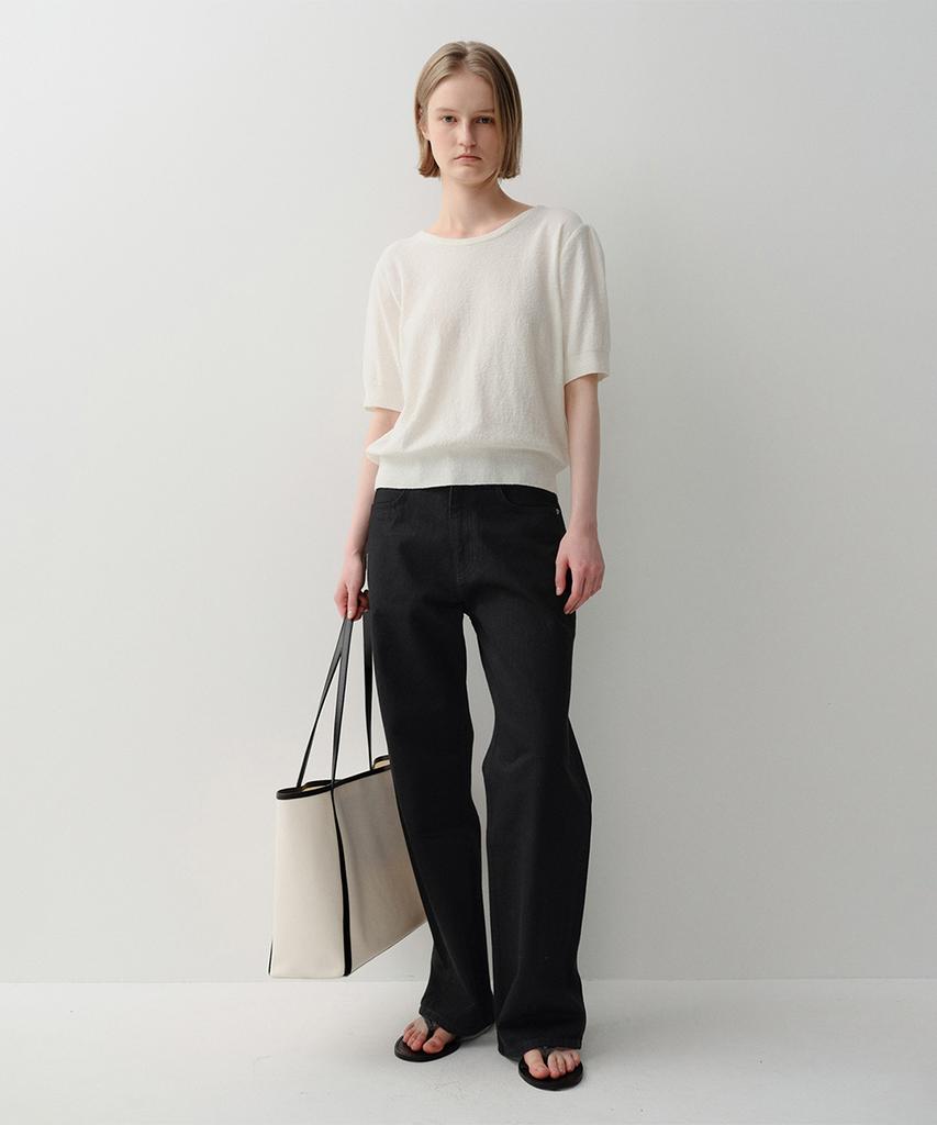 Ia Glen Boucle Knit Top (White)