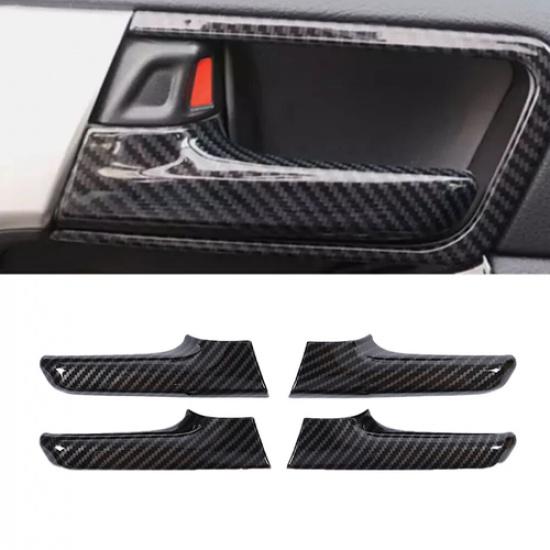 Carbon Fiber Interior Door Handle Cover Trim 4PCS For Toyota 4Runner 2010-2024