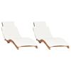 Loungers Sun 2 Pcs With Cushions Solid Wood Teak