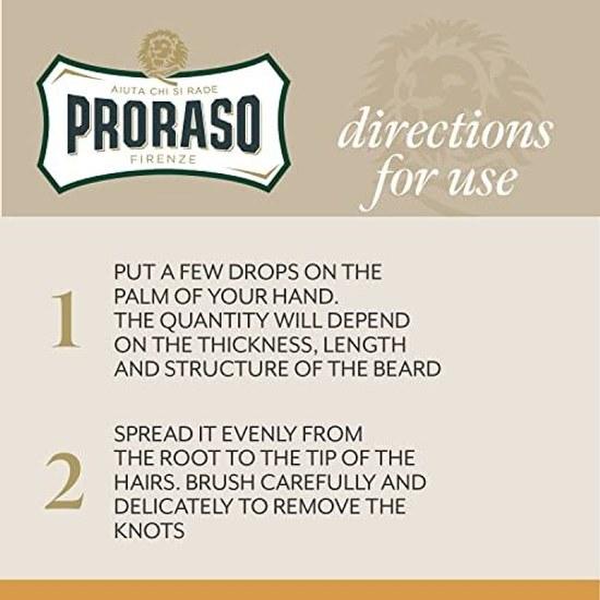 PRORASO Beard Oil Wood Spice aftershave treatment styling made Italy 30mL (x 1) softens protects long coarse beards scent softener men.