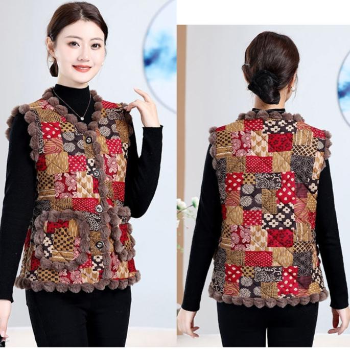 Women's Fleece Vest Sleeveless Thick Warm Plush Vest Cardigan Flocking Vest Top Outwear Autumn Winter