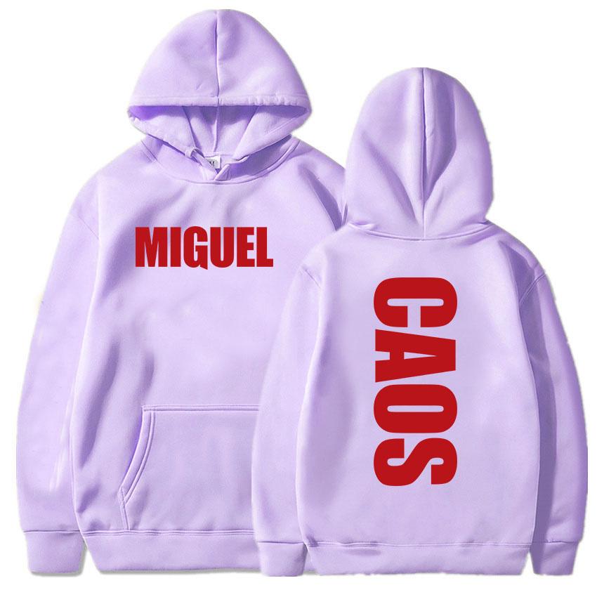 MIGUEL CAOS Album Hoodies Unisex Streetwear Long Sleeve Fleece Winter Hooded Sweatshirts Graphic Printing Clothing Pullover