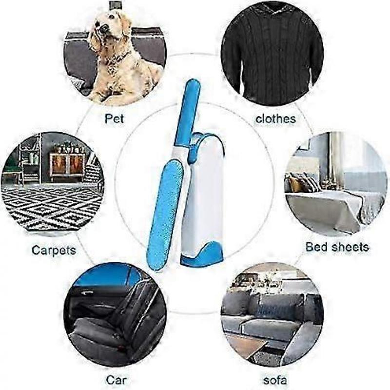 Pet Hair Remover Brush - Reusable Magic Cleaning Brush for Pet Hair Removal with Self-cleaning Remove Dog Cat Hair (Blue)