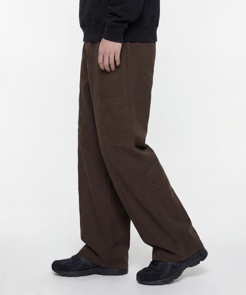 AGOD Side Cut Pocket Peachskin Cotton Pants [Brown]
