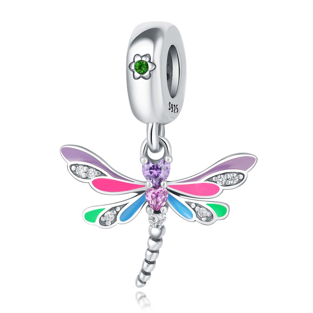 Copper Colorful Butterfly Dragonfly Series Pendant Charms Beads Fit Original Wear Birthday Diy Jewelry Gifts