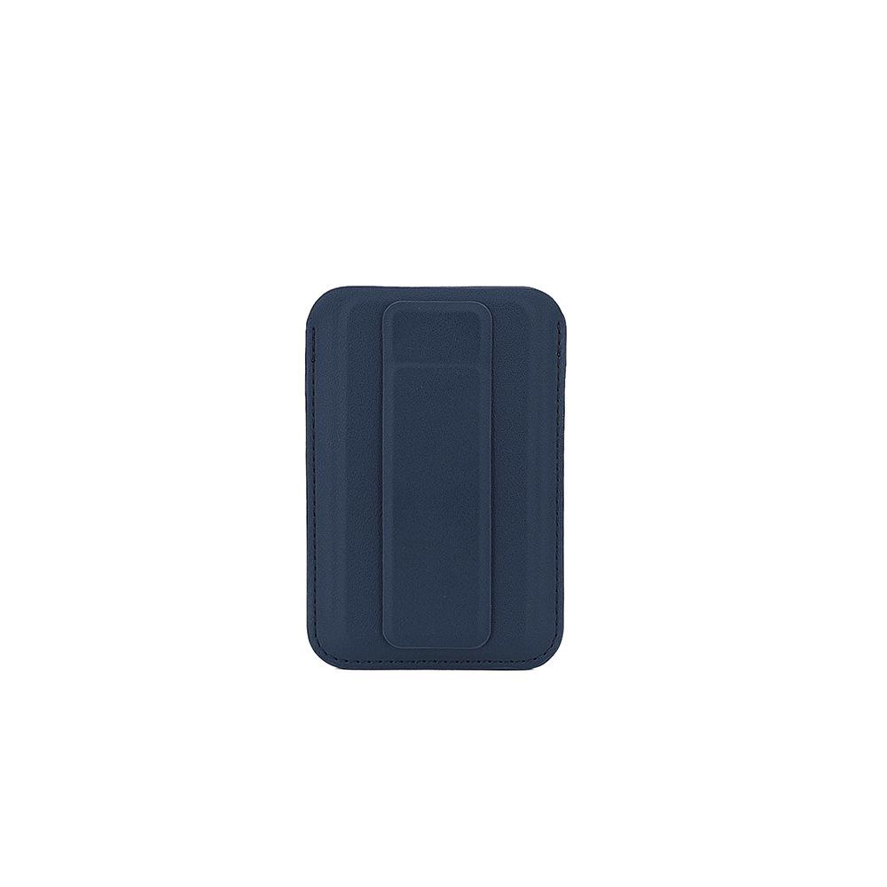 iPhone 17 Pro Magsafe Magnetic PU Leather Adjustable Card Holder Stand Universal Magnetic синий