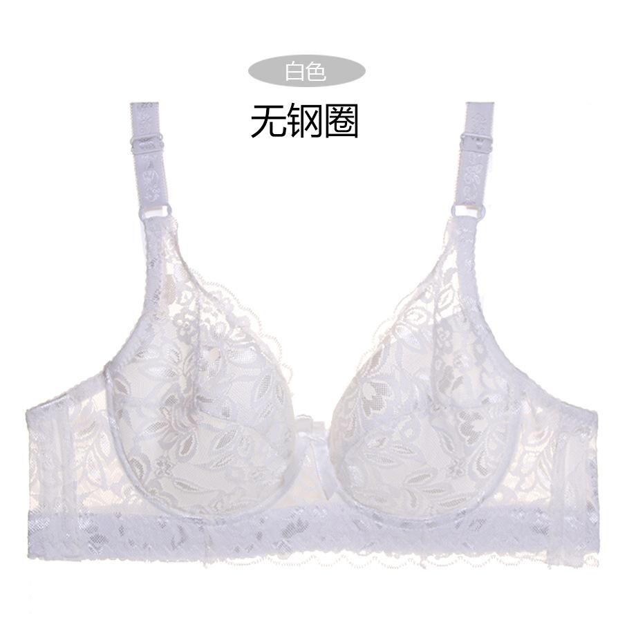 Underwear Full Lace Sexy Thin Cotton Large Cup Large Size Adjustment Bra Cover