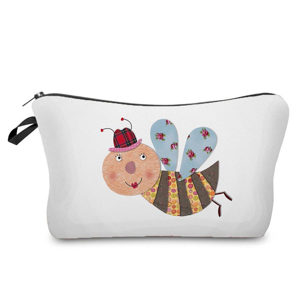 Women Flower Print Cosmetic Bag Toiletries Organize Travel Storage Case 6667