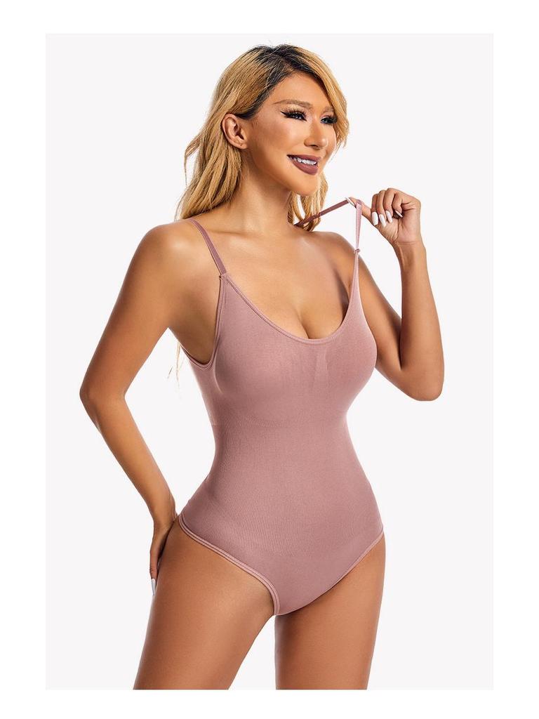 Women's Plus Size Waist Cincher Bodysuit - European & American Postpartum T-Back Corset Underwear