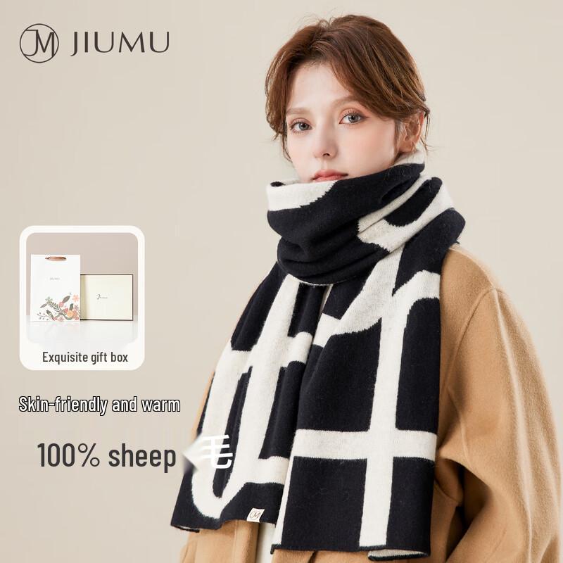 

JIUMU Women s 100% Pure Wool Autumn Winter Scarf