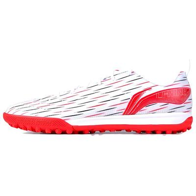 TF Confortevole alla Moda (Borchie di gomma) Scarpe da Calcio in Erba Sintetica PU Antiscivolo Resistenti all'Usura da Uomo Scarpe da Calcio Bianco Rosso ASFU061-4