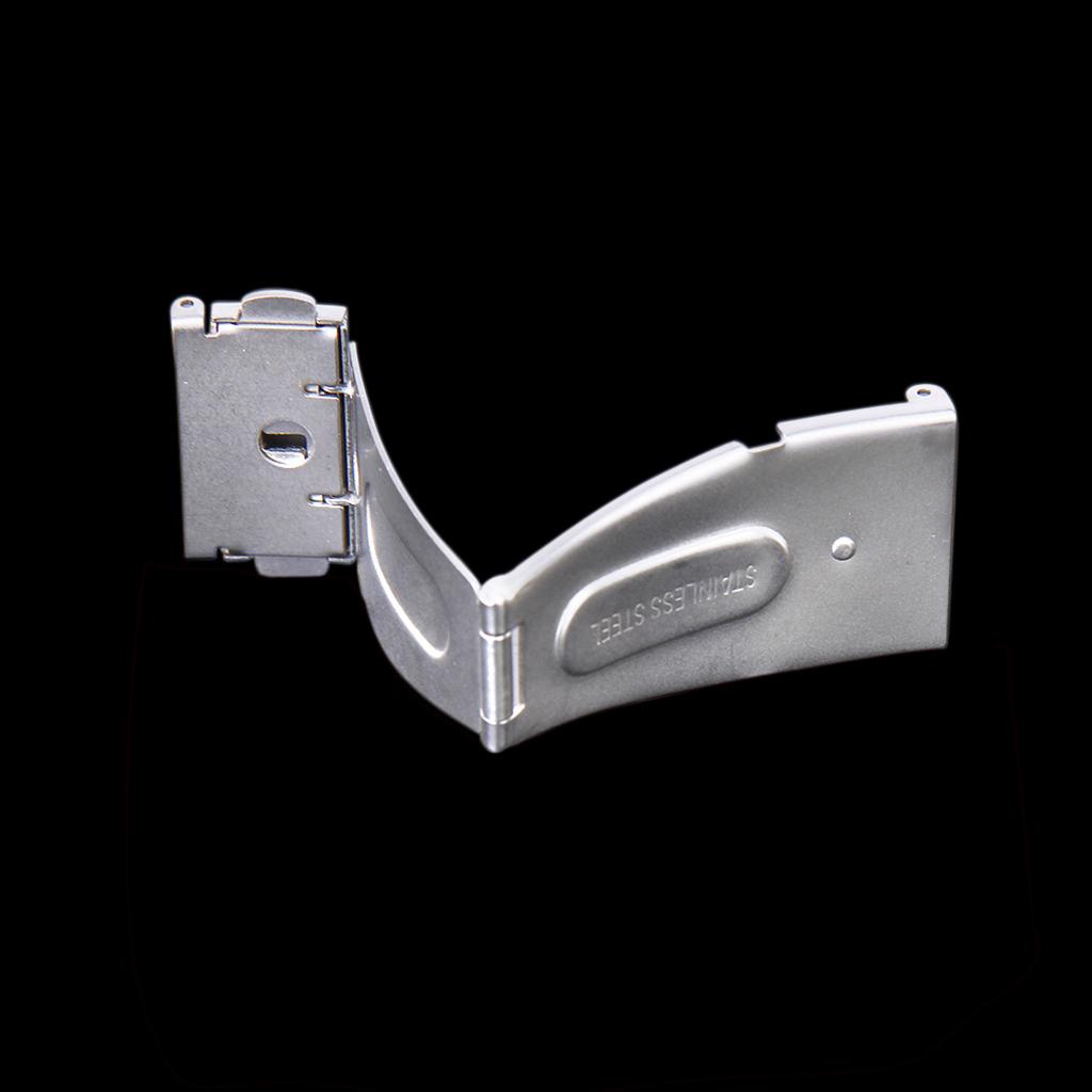 17mm Stainless Steel Double Deployment Clasp Buckle For Watch Band Strap