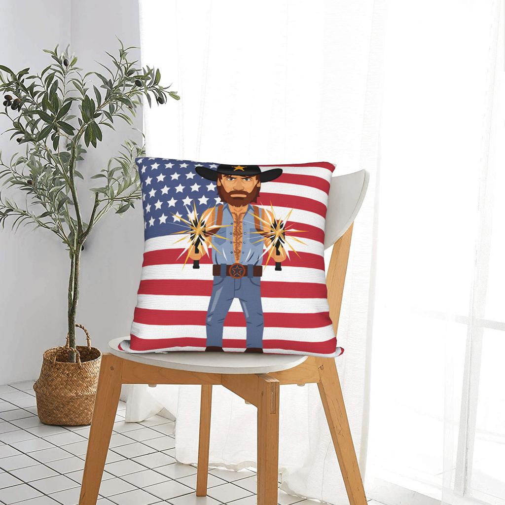Chuck Norris Pillowcases Retro Trendy Pillow Case For Sofa Car Home Decor Soft Pillow Cover
