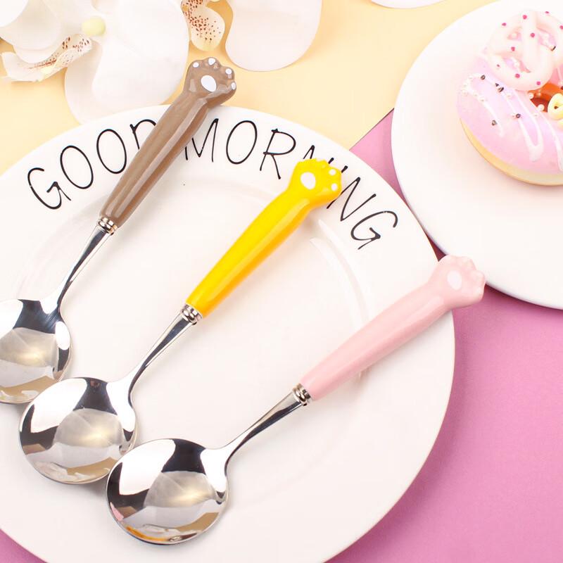 3-Pack Cute Cat Paw Stainless Steel Spoons