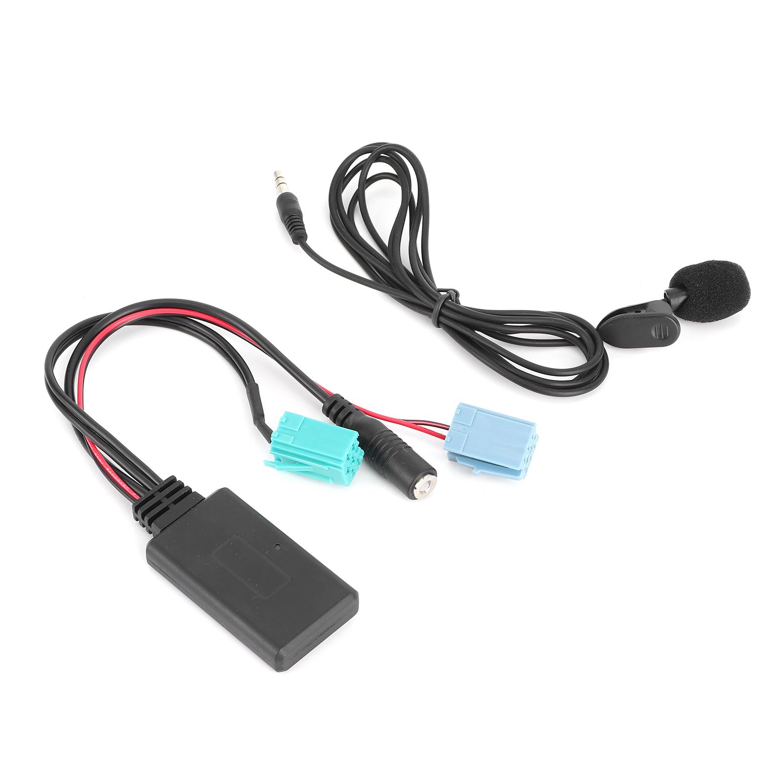 

6-контактный Bluetooth аудиокабель Адаптер AUX-IN для автомобильной магнитолы с микрофоном Подходит для Clio Espace Megane белый
