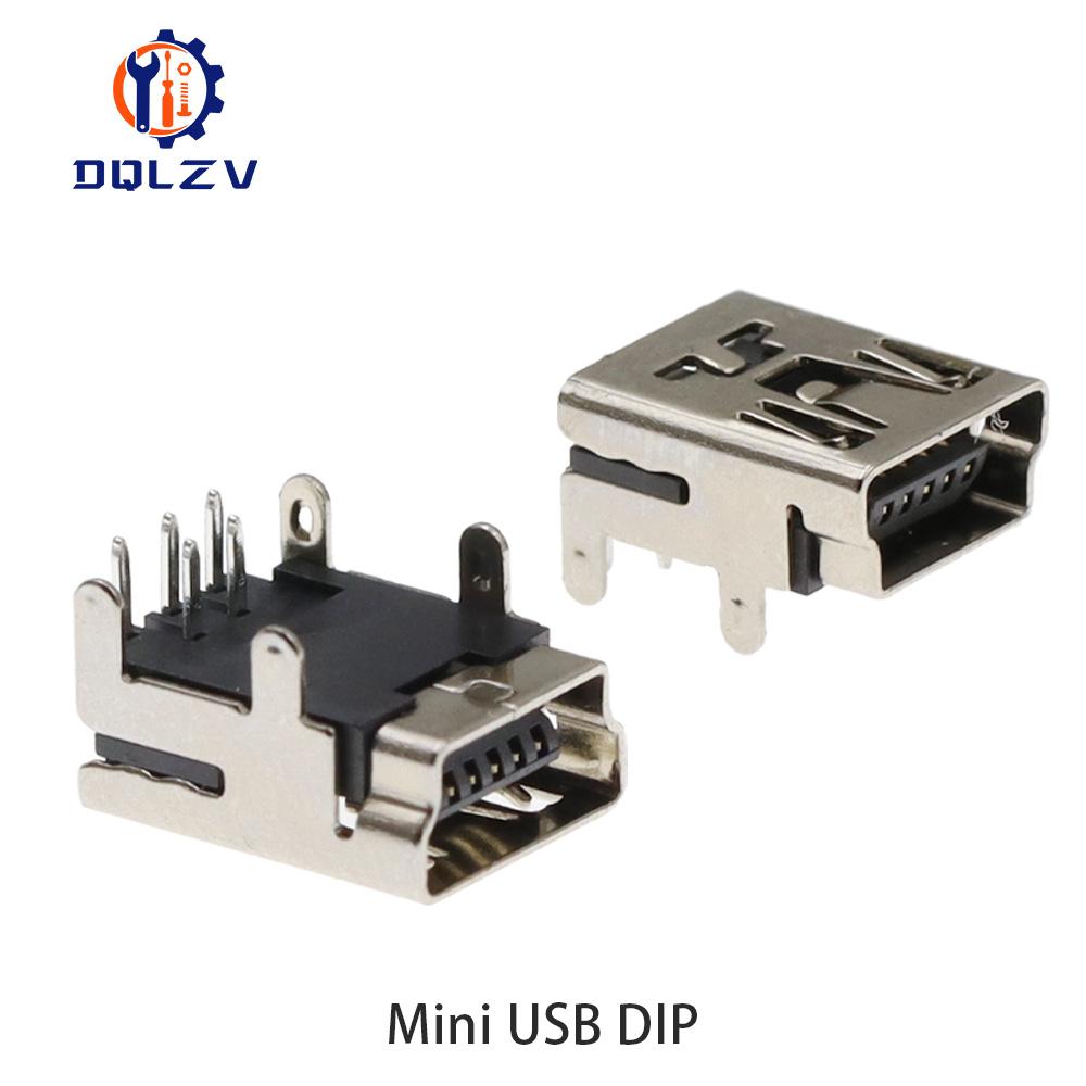 

Mini USB Type B 5Pin Female Socket Right Angle DIP Jack Connector Dip 10PCS