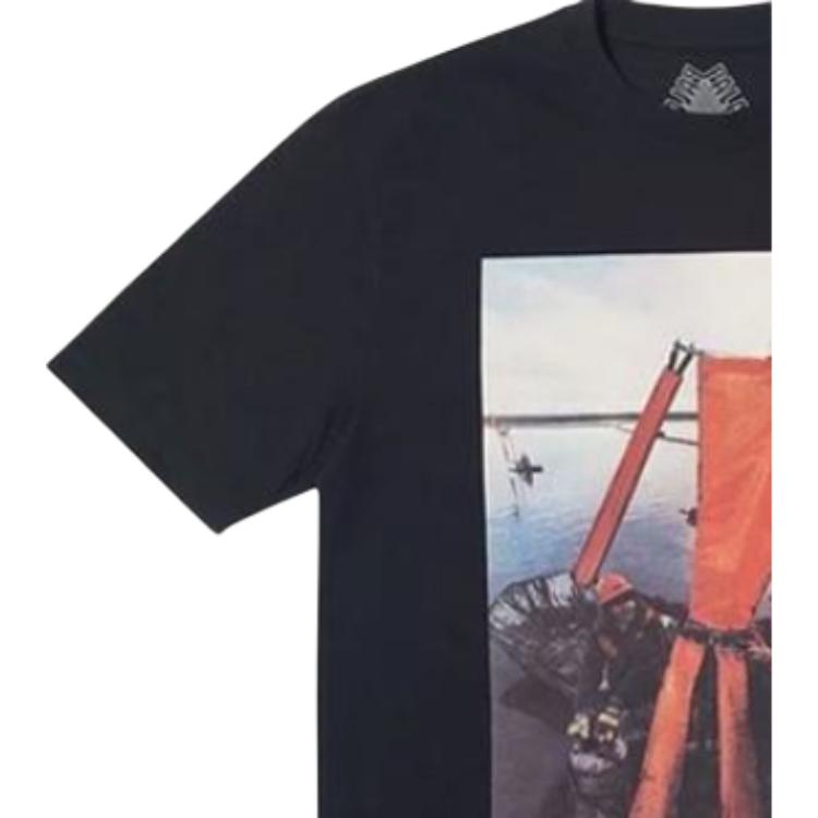 Palace Slick T-Shirt With Oil Painting Robot One Piece Peibo Print Short Sleeve Men Tops Black P16TS077