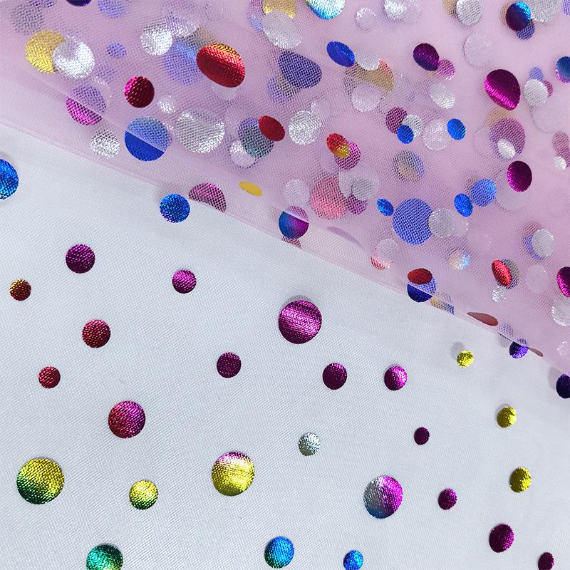 Seven-Color Polka Dot Mesh Fabric Skirt & Table Runner for Stage Costume or Halloween Decor