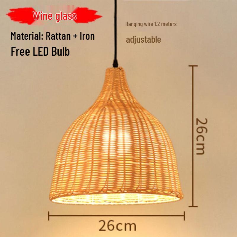 Zen-Inspired Bamboo Rattan Chandelier: Hand-Woven Wabi-Sabi Lighting for Homes and Hotels