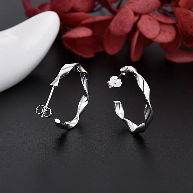 Cercei Stud Spiralati Frumoși din Argint Sterling 925 Pentru Femei Accesorii Bijuterii