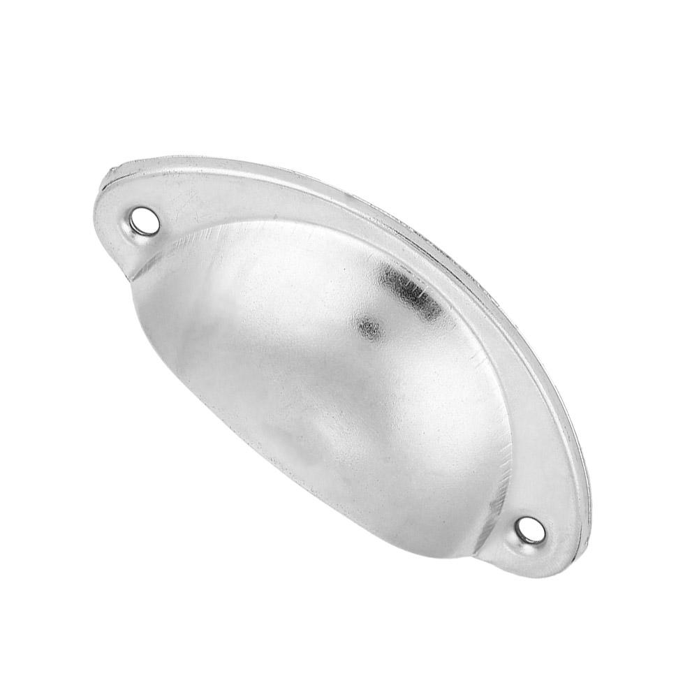 Metal Drawer Cabinet Furniture Knob Antique Shell Pull Handle Handware Fitting (Silver)