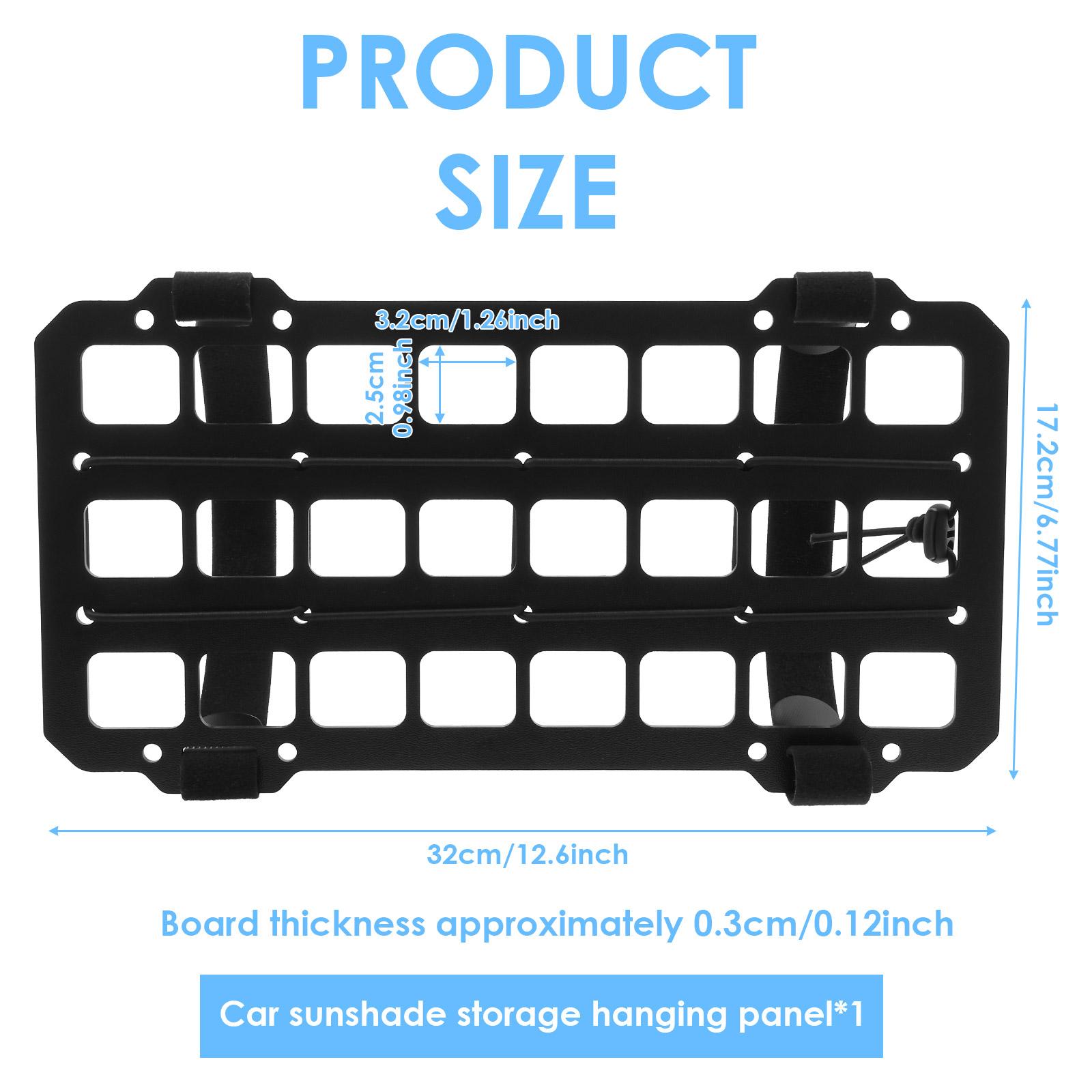 

Car Sun Visor Organizer with Elastic Rope No Drilling Adjustable Gear Holder for EDC Pouch Roof Rack Seat Back Interior Device чёрный