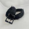 Versatile Design Faux Fur Waistband Pin Buckle Vintage Waist Seal Punk Fluffy Waist Belt  Unisex