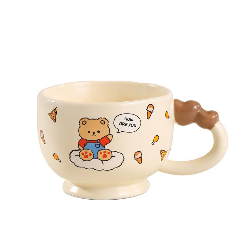 Creative Love Ceramic Cup Cute Bear Rabbit Coffee Cup Birthday Gift Creative Mug Business Event Gift