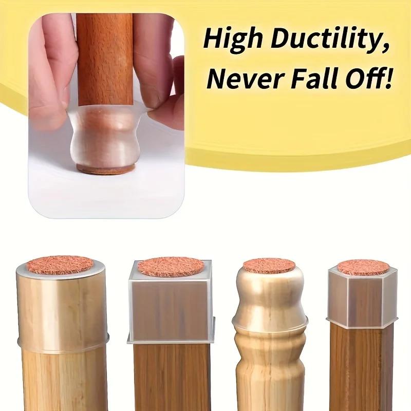 20pcs Non-slip Clear Chair Leg Covers With Felt Large Round Chair Floor Protectors Chair Leg Floor Protectors Table Mats Chair