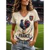 2026 Neues Damen Frankreich 3D Gedrucktes Fußballtrikot Familienpassendes T-Shirt Geeignet für den täglichen Gebrauch und das Training Schnelltrocknend