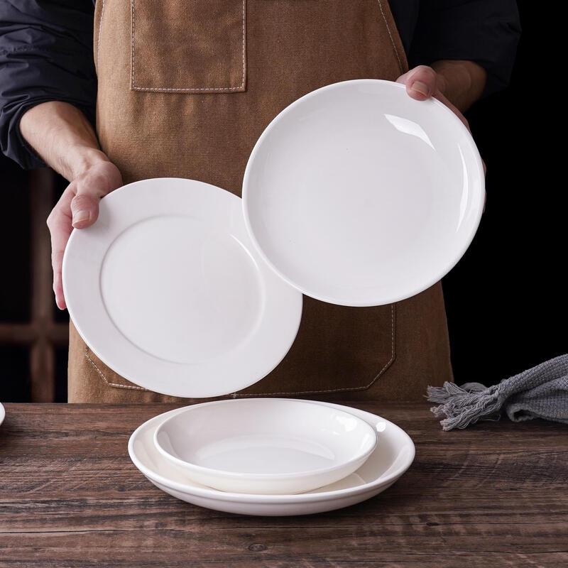 Pure White Round Ceramic Dinner Plates