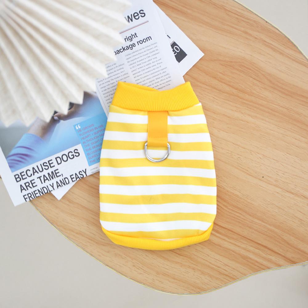 

Autumn and winter velvet solid color striped cardigan cute clothes with drawstring for going out dogs and cats striped clothes XS жёлтый