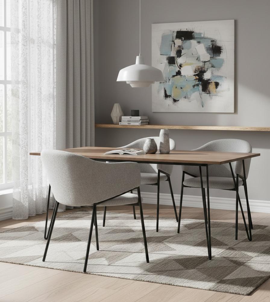 LAPO Swivel Chair Upholstered In Light Beige Fabric