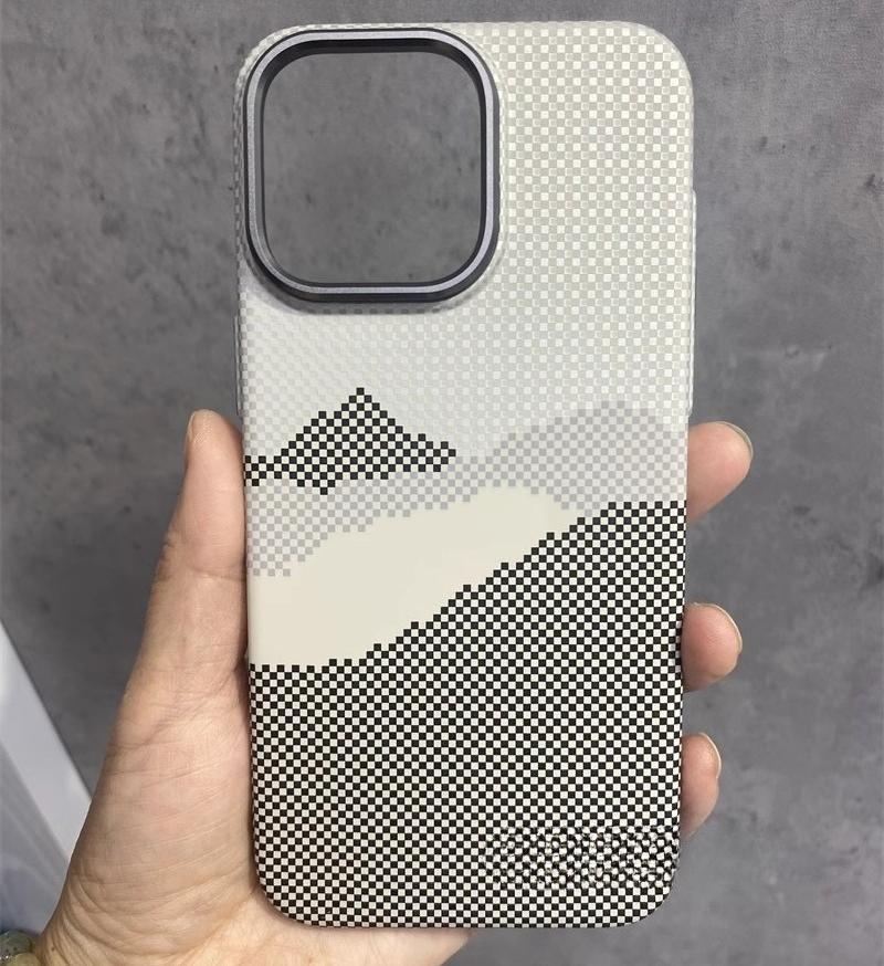 Mountain Print Magnetic Case 17 16 Cover for iPhone 15 Pro Max Hard for MagSafe Carbon Phone Shell Camera High Protective Coque