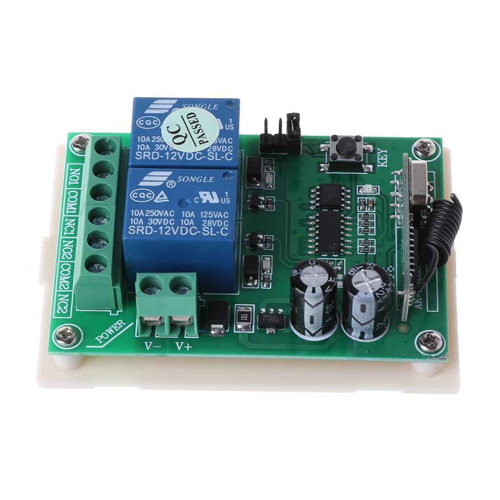 Multi-purpose 2 Channel Relay Wireless Remote Control Switch 2PCS Two Keys Remote Controller Receiver for Garage Door