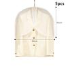5Pcs Semi-Package Clothes Dust Cover Waterproof Transparent Suit Coat Storage Bag Short Wardrobe Hanging Clothes Cover