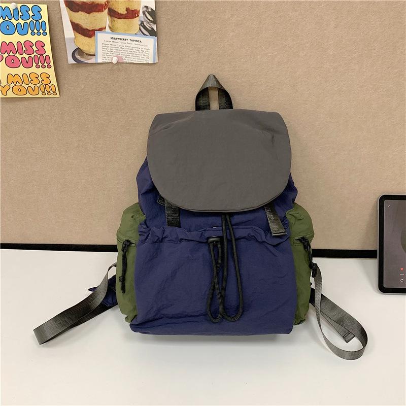 Schoolbag leisure college style student contrasting nylon backpack women's 1011 new fashion large-capacity mountaineering bag